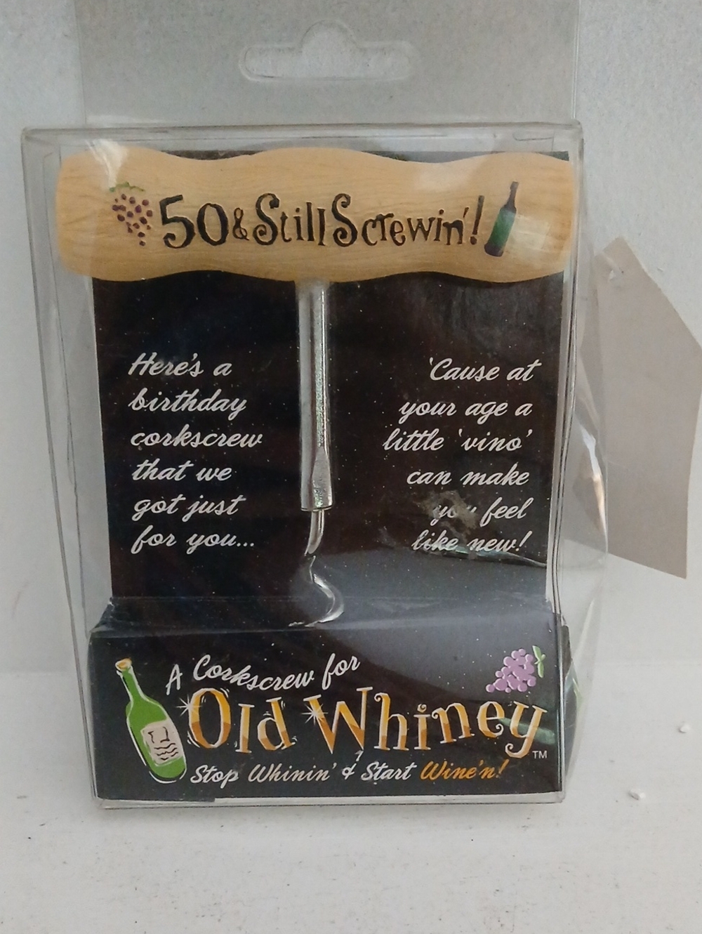 50 & Still Screwin! Wine Corkscrew - Black and Wood